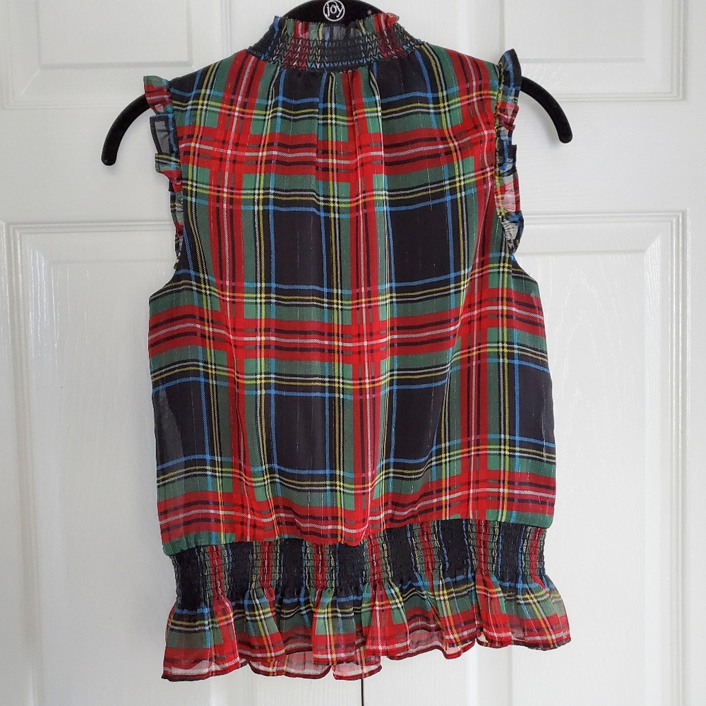 NEW J. Crew Stewart Gilded Tartan Mock Neck Top - Picture 5 of 11